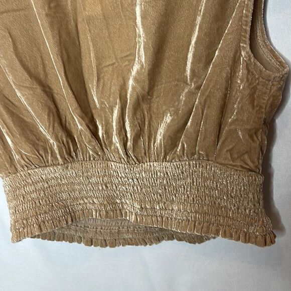 Aerie Gold Velvet V-Neck Crop Top. Size Small. New! - Picture 6 of 9
